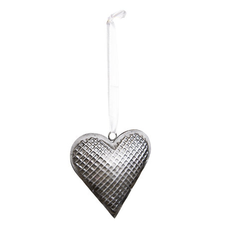 Clayre & Eef | Decoratie hanger hart Grijs 10x2x10 cm | 6Y5387M