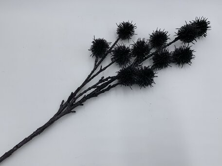 Decoratie kunsttak bloem zwart glitters 65 cm Liquidambar styraciflua | 792329 | Home Sweet Home | Stoer & Sober Woonstijl