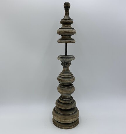 Decoratie sier ornament hout vintage bruin pinakel 50x12,5 cm | 11352BR | Home Sweet Home | Stoer & Sober Woonstijl