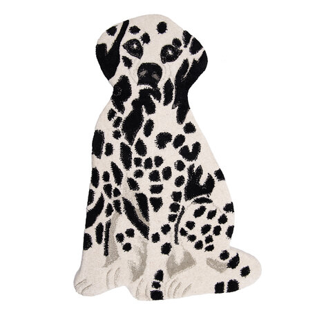 Clayre & Eef | Vloerkleed Hond Wit, Zwart 60x90x2 cm | FOR0001