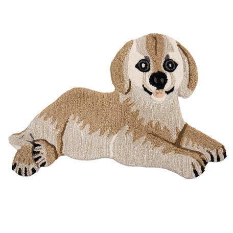 Clayre & Eef | Vloerkleed Hond Bruin, Grijs 60x90x2 cm | FOR0010