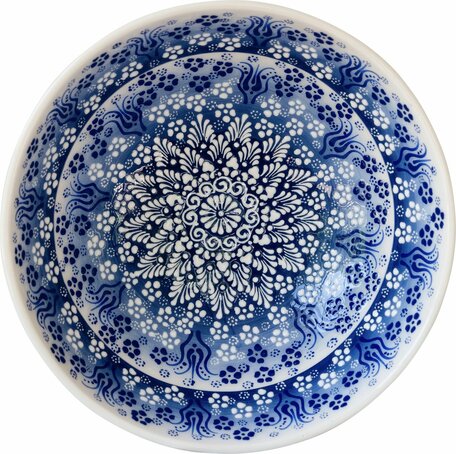 Turkse Schalen |  Oriental Blue 30 cm | Poefjuh handmade
