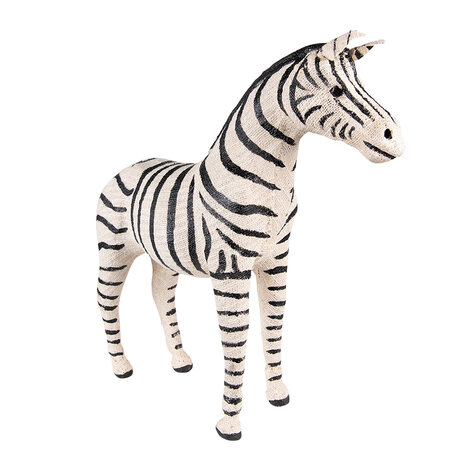 Clayre & Eef | Decoratie Beeld Zebra Zwart, Wit 46x13x44 cm | 65182L