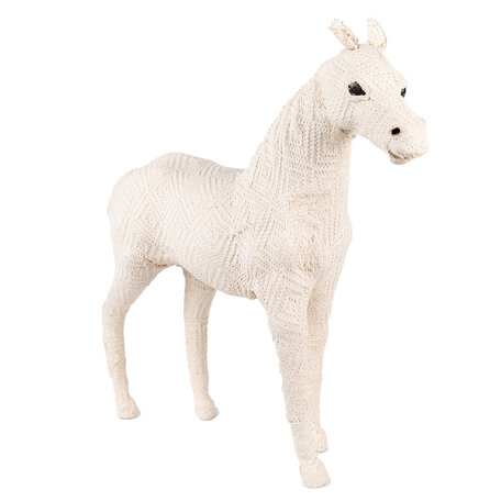 Clayre & Eef | Decoratie Beeld Paard Beige 50x14x46 cm | 65185L
