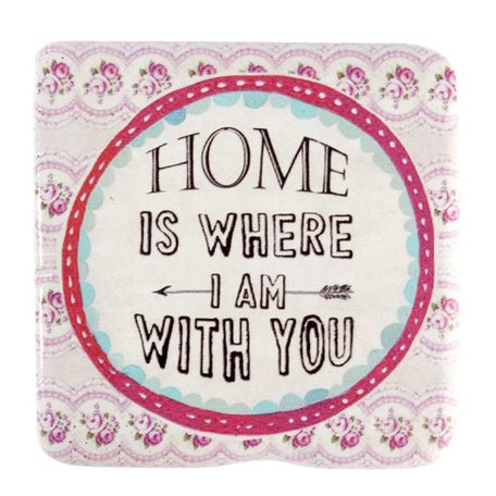 Onderzetter Home is where i am with you | 6PR1076 | Clayre & Eef