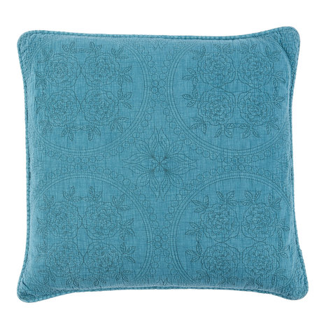 Clayre & Eef | Kussenhoes Stonewashed Turquoise 40*40 cm | Q181.020GR