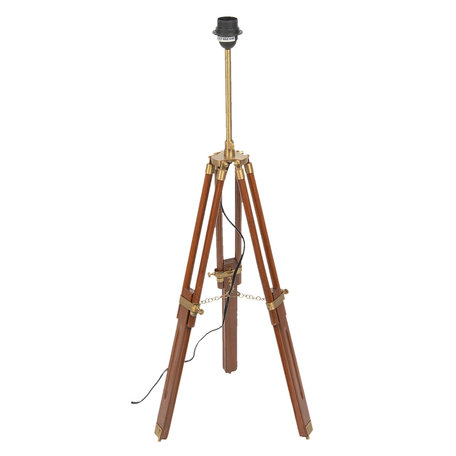 Tafellamp driepoot H46-84 cm E27/max 1*60W | Bruin | 5LL-5958 | Clayre & Eef