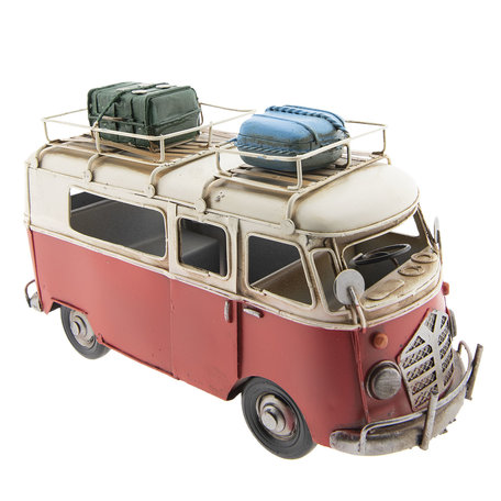 Clayre & Eef | Decoratie Miniatuur Camper Rood 27*16*11 cm | GWAU6