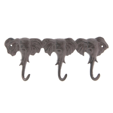 Kapstok olifanten 29*3*12 cm | Bruin | 6Y3201 | Clayre & Eef